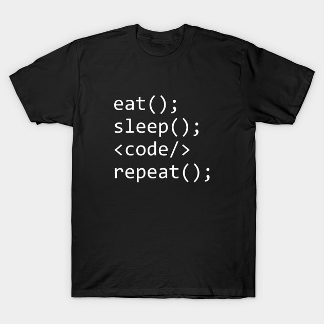 Eat Sleep Code Repeat T-Shirt by Rishirt